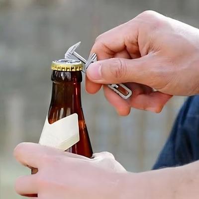 Schlüsselanhänger Multitool Flaschenöffner Schraubenschlüssel Nagelreiniger Messschieber Kompaktes Titanlegierung EDC-Werkzeug für Outdoor