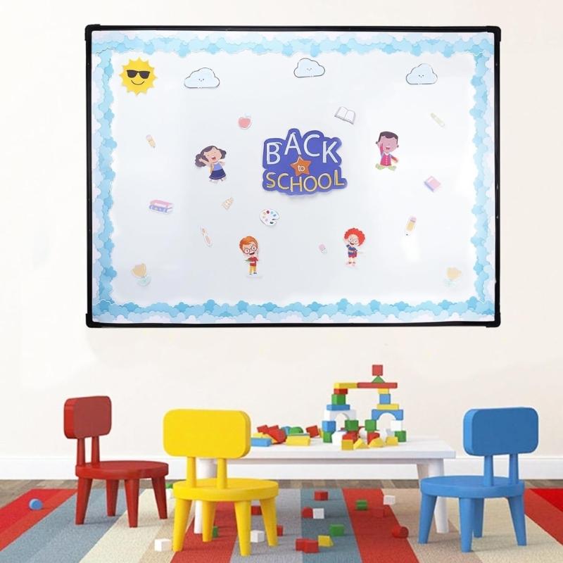 Bordo Decorativo a Nuvole Lungo 10 Metri Adesivo da Parete Bordo per Bacheca per Decorazione Lavagna