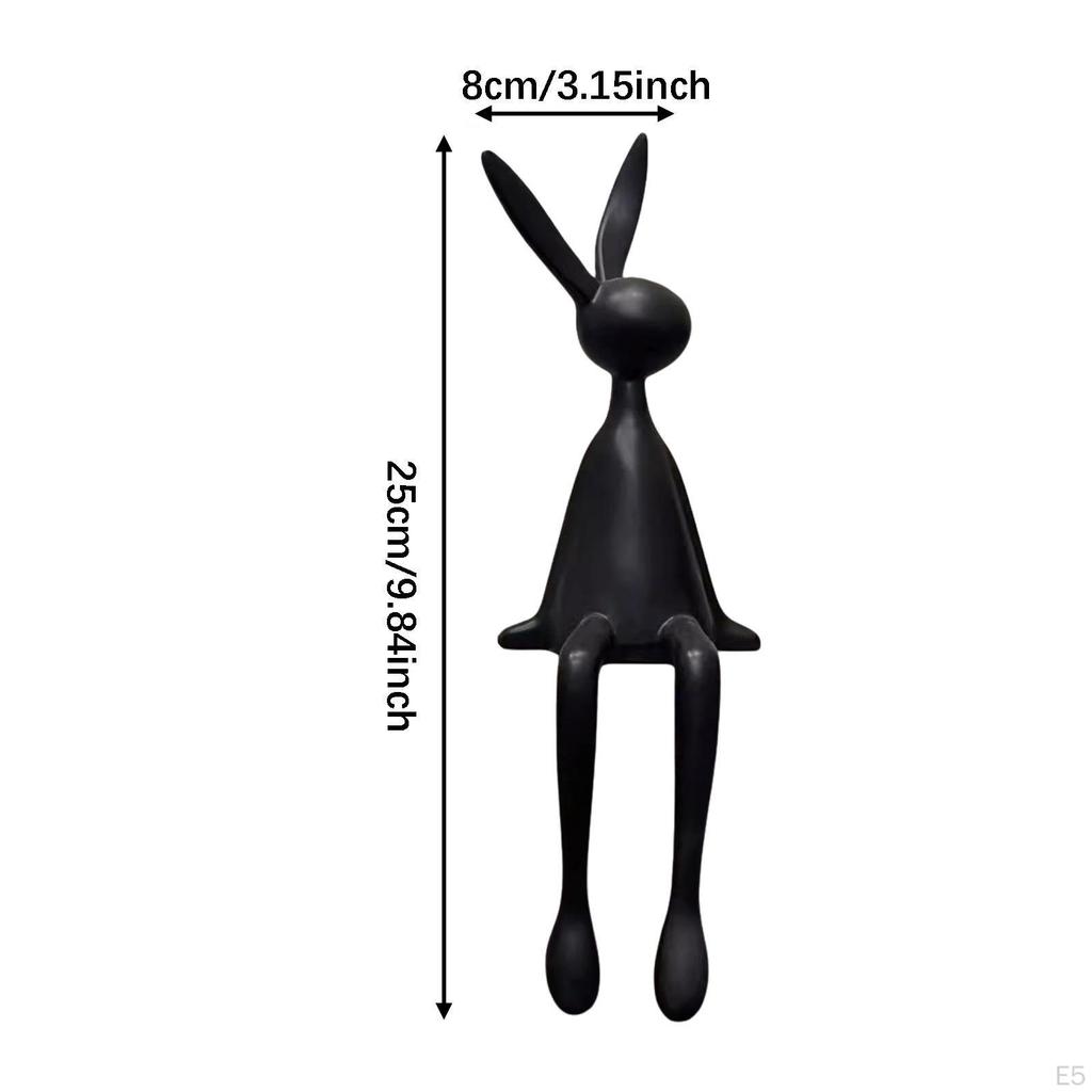 Sitting Bunny Statue Collection Sculpture for Entryway Shelf Living Room White