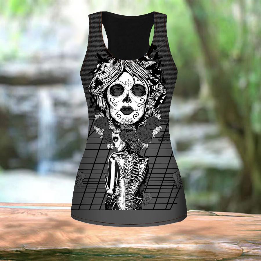 3D Цветочный Череп Печати Женщины Тренировки Йога Тренажерный Зал Печатные Летние — фото 4