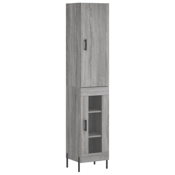 VidaXL Buffet haut Sonoma gris 34,5x34x180 cm Bois d'ingénierie 3199055