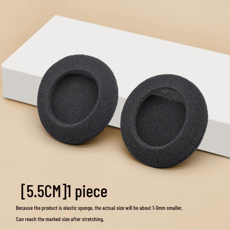 High Elasticity Tear-Resistant Sponge Headset Covers (35/45/50mm) - Thickened 6cm Round Ear Cotton Earpads