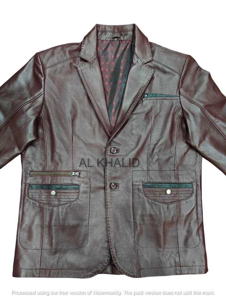Lammleder Formell Stilvoll Mode Herren Blazer Burgunder Handgefertigt Echtes Leder