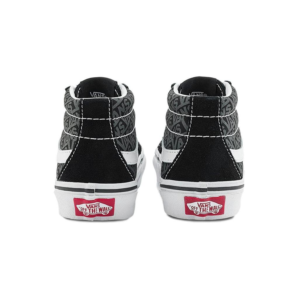Vans SK8 Cushioning Abrasion Resistant Cushioning, Wear Resistant Mid top Kids' Skateboarding Shoes Black Gray VN000BVP6BT