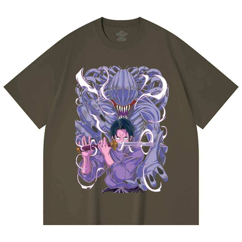 230 Gsm 100% Cotton Jujutsu Kaisen V52 Yuta Print Unisex Heavy Cotton T Shirt
