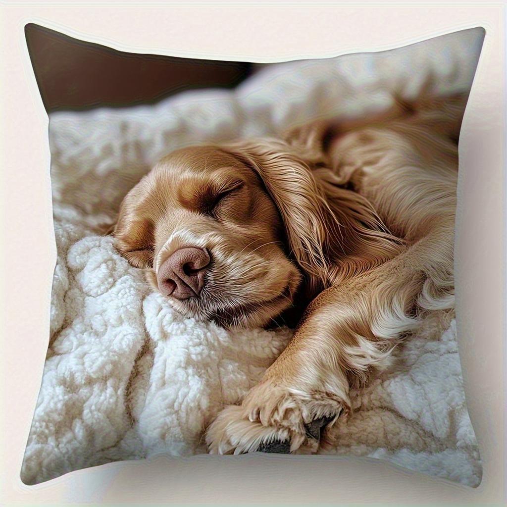 1/4pcs Cute Dog Pattern Pillowcase Sofa Cushion Cover Home Bedroom Room Decoration