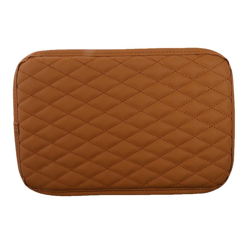 Car Armrest Cushion Universal Elbow Support Cushion Universal Arm Rest Box Cover Pad with Both Side Storage Bag PU Leather