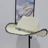 Cowboy Hat Western Male and Female Duck Tongue Fisherman Eaves Sunscreen Straw Hat Outdoor Shading Tourism Mountaineering Tibetan Self-operated