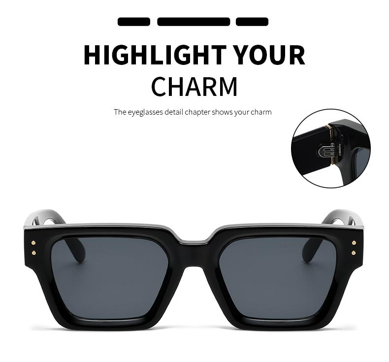 2pcs Pack Female Luxury Square Sunglasses Premium Shades Design Black Brand Eyeglasses Mens Sun Glasses For Women UV400