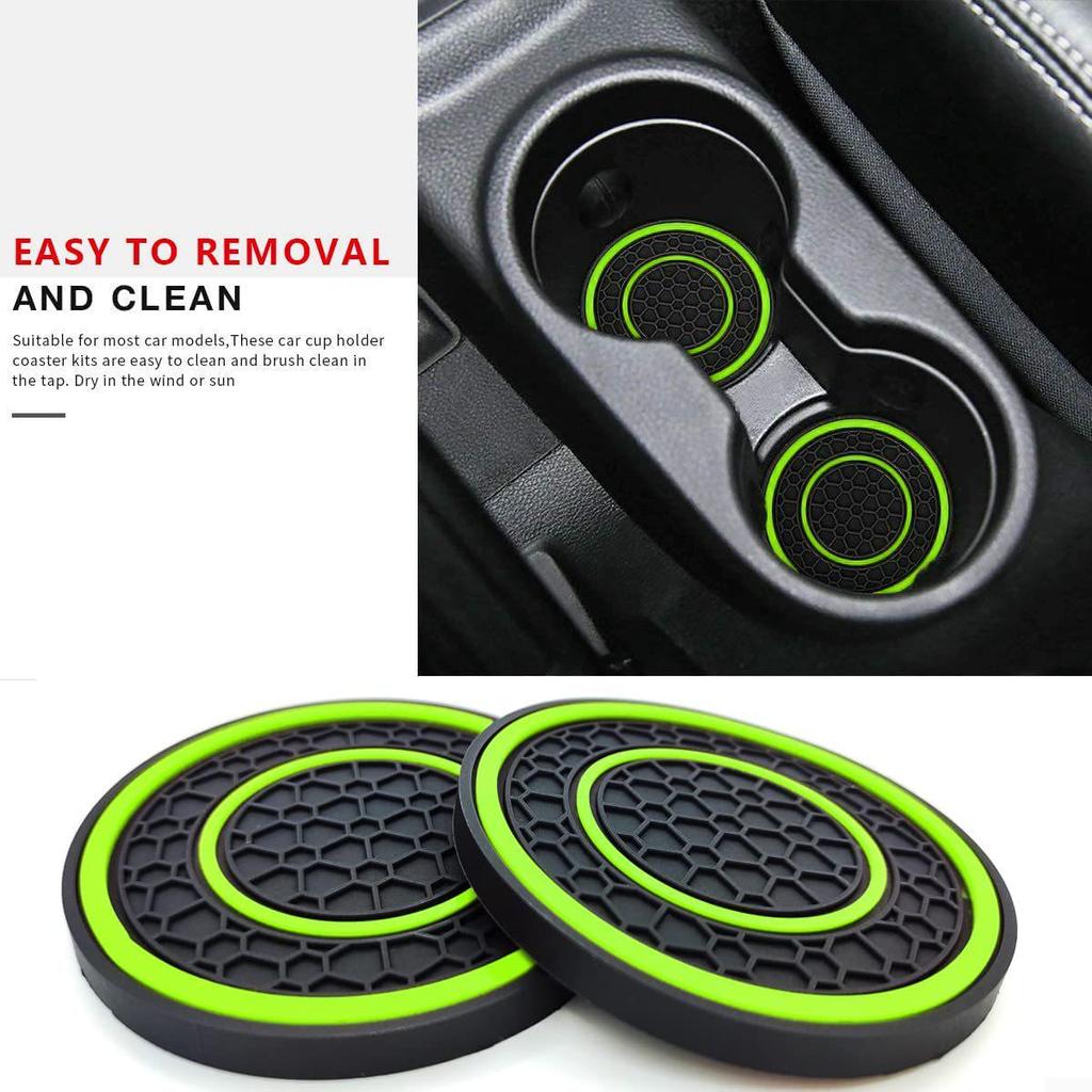 Car Coaster Set: Universal Anti-Slip Round Slot Organizer (2-Piece)