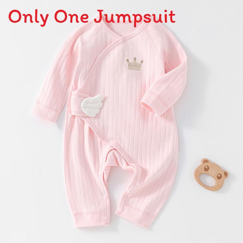 Unisex Baby Cotton Sleepwear With Diagonal Tie Fastening For Infants