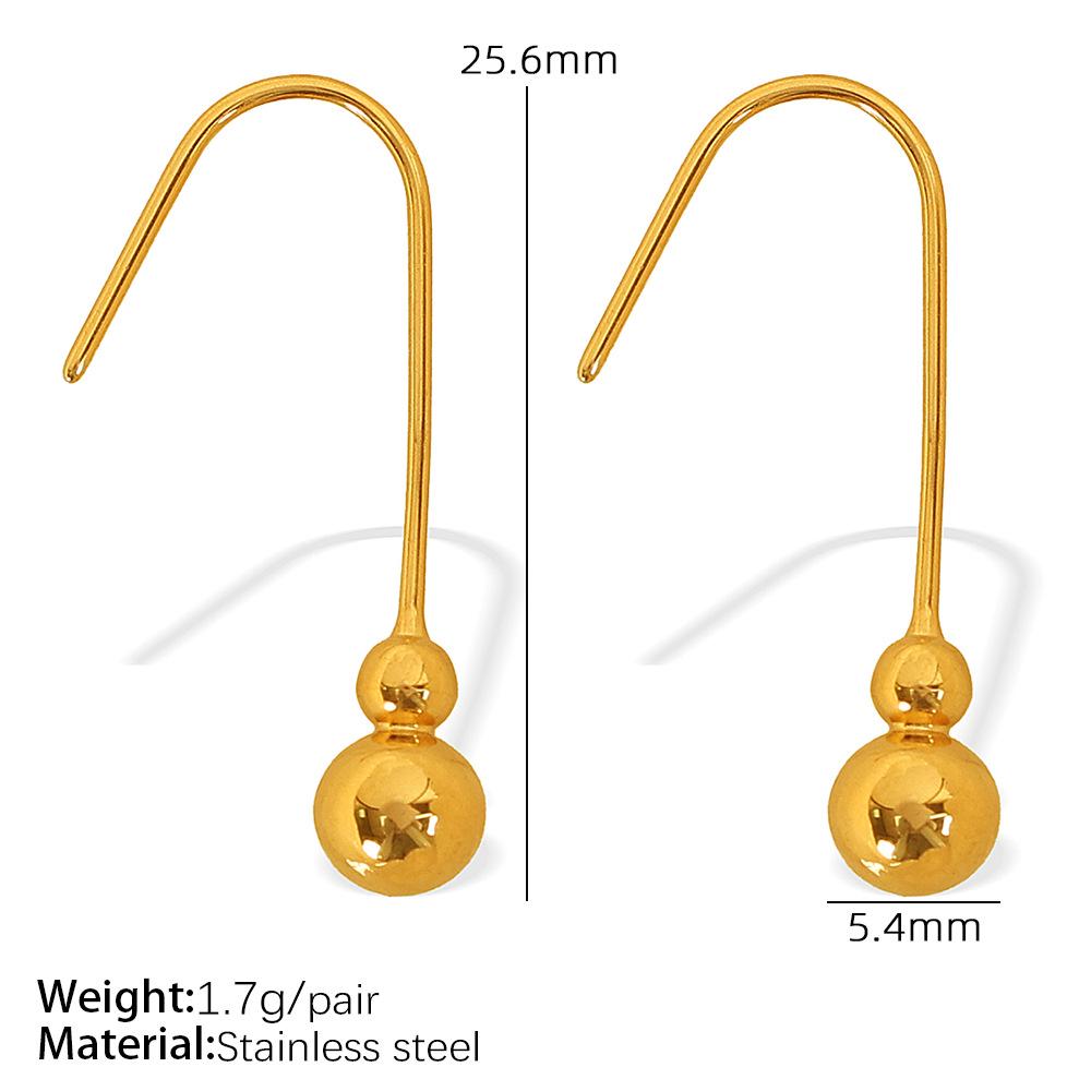 2026 Trendy Gourd-Shaped Stainless Steel Gold Earrings, Water Drop Design