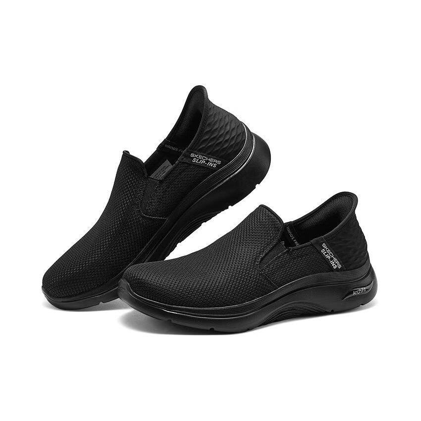 Skechers Slip-Ons Mesh Flash Technology Comfortable Versatile Low-Top Casual Shoes Men Sneakers Black 216600-BBK