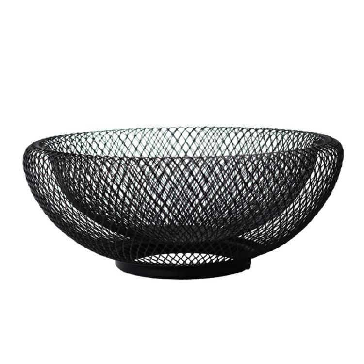 Nordic-Iron Fruit Storage Drain Basket Coffee Table Fruit Plate Hollow Out Bowls