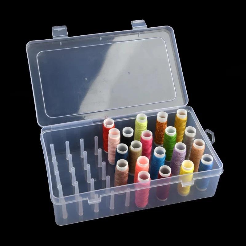42-Axis Multifunctional Needlework & Storage Box - Transparent Sewing Kit & Thread Organizer