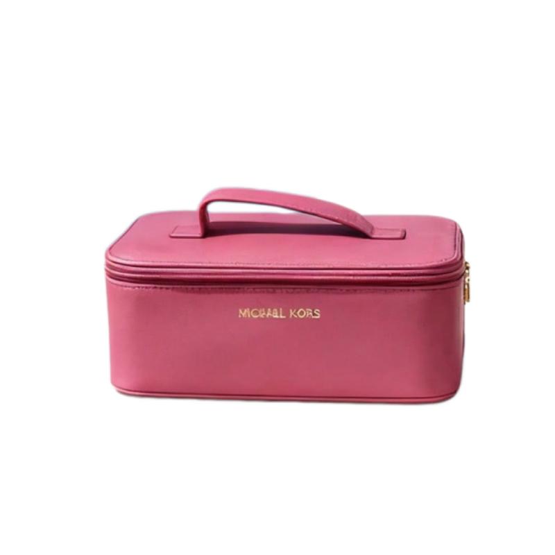 

MICHAEL KORS Portable Makeup Bag, Makeup Brush Organizer, with Built-in Mirror красный