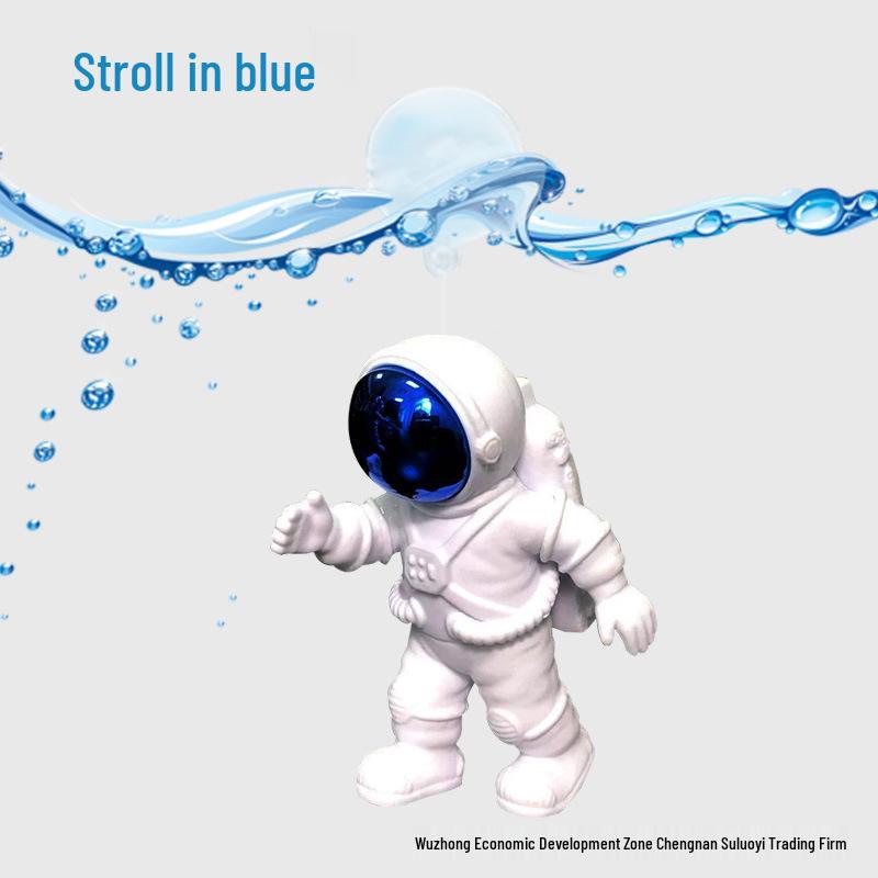 "Blue Diver Fish Tank Ornaments Set: Fat Man Figure & Floating Balls for Underwater Decor"