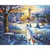 Full Round Diamond Painting Handmade Winter Scenery Cross Stitch 5d Diamond Embroidery House Landscape Decor