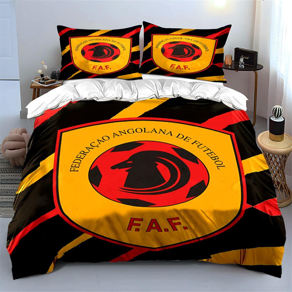 Angola Football Logo Bedding Set Bedding Duvet Cover Set Duvet Cover Pillowcases  (1 * Duvet Cover 2 * Pillowcases, Without Duvet Insert)