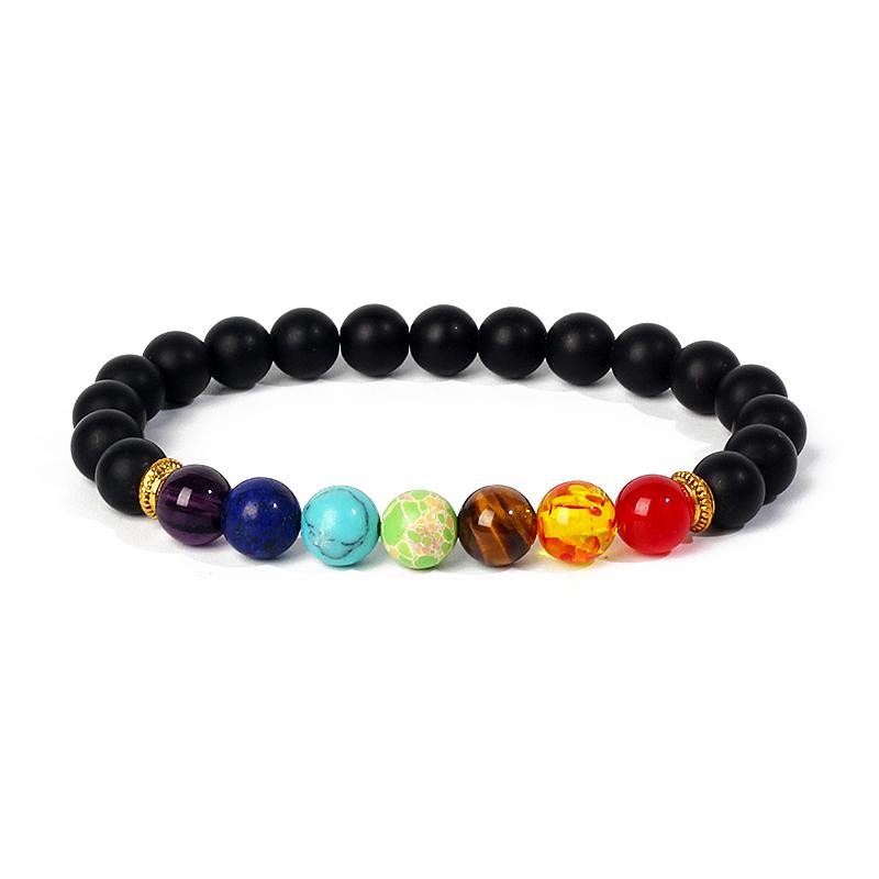 7 Chakra Diffuser Bracelets Men Women Natural Lava Stone Crystal Healing Anxiety Jewelry Mandala Yoga Meditation Bracelet Gift