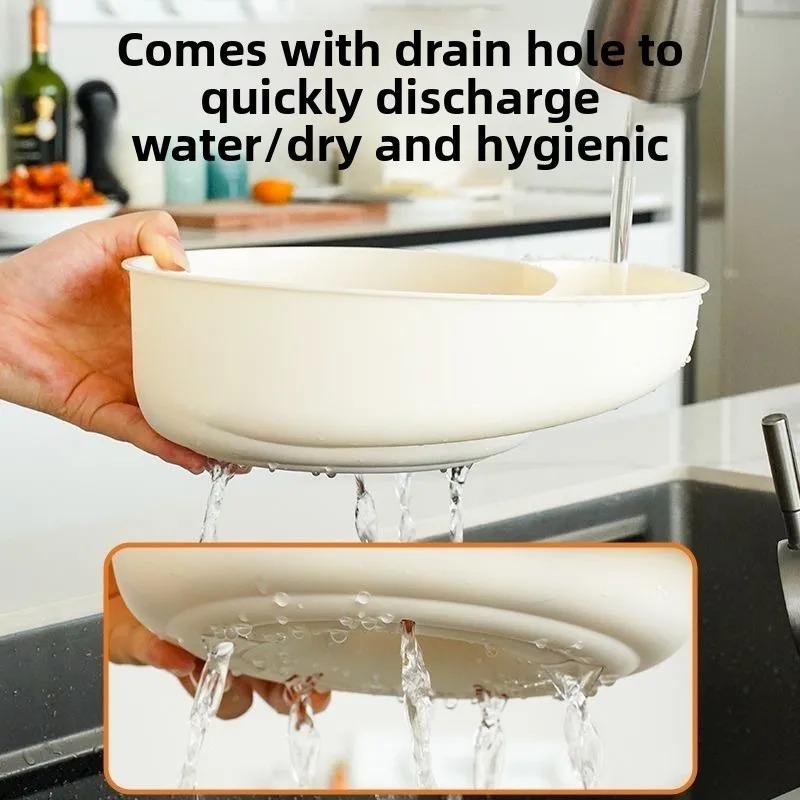 2 In 1 Snail Drain Automatic Cleaning Basket Fruit Plate Filter Household Food Grade Fruit Washing Kitchens Accessories