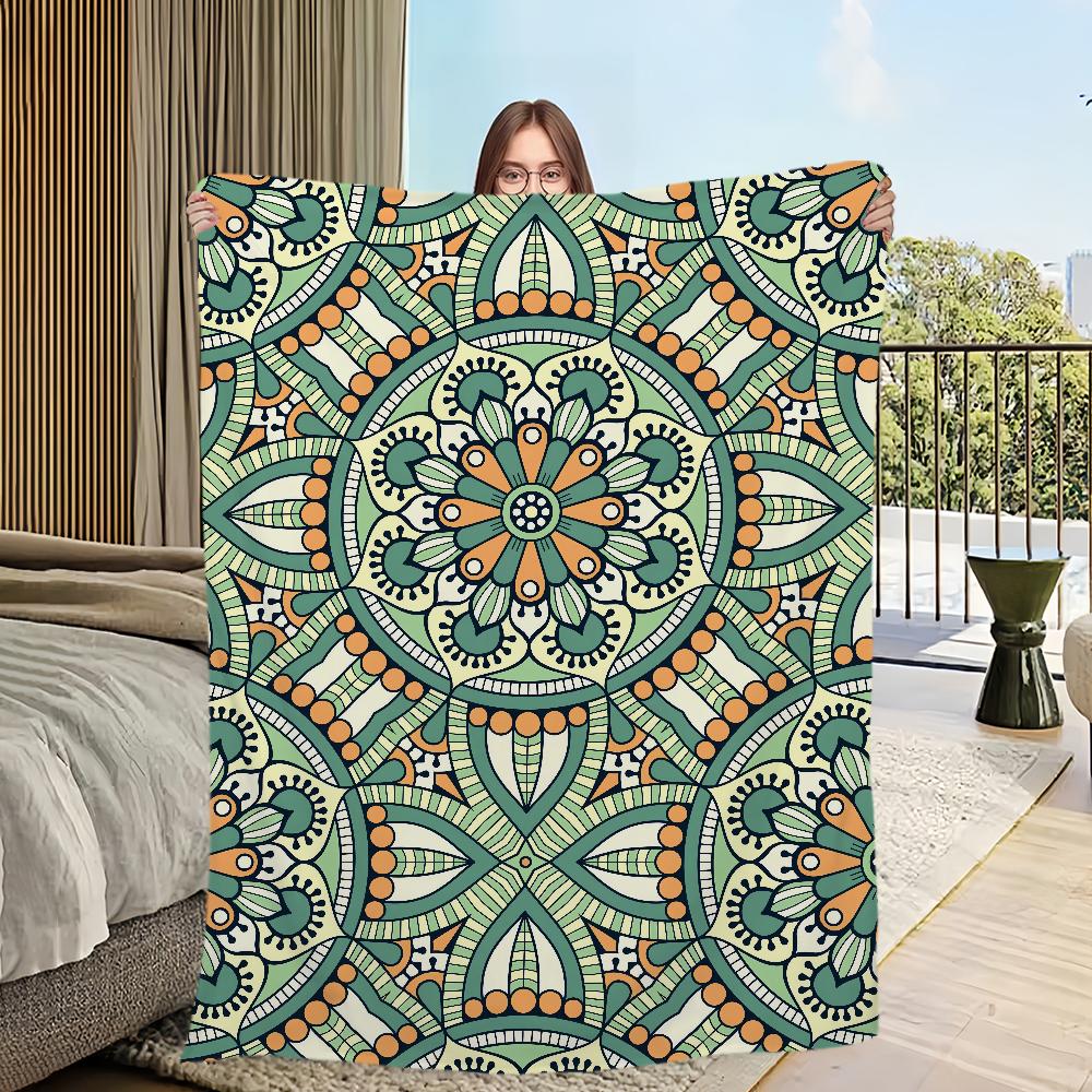 Vzor Čtyři roční období teplá MÓDNÍ měkká plyšová deka vhodná na pohovku obývací pokoj Mandala místnost kancelář ložnice cestovní dárek Flanel