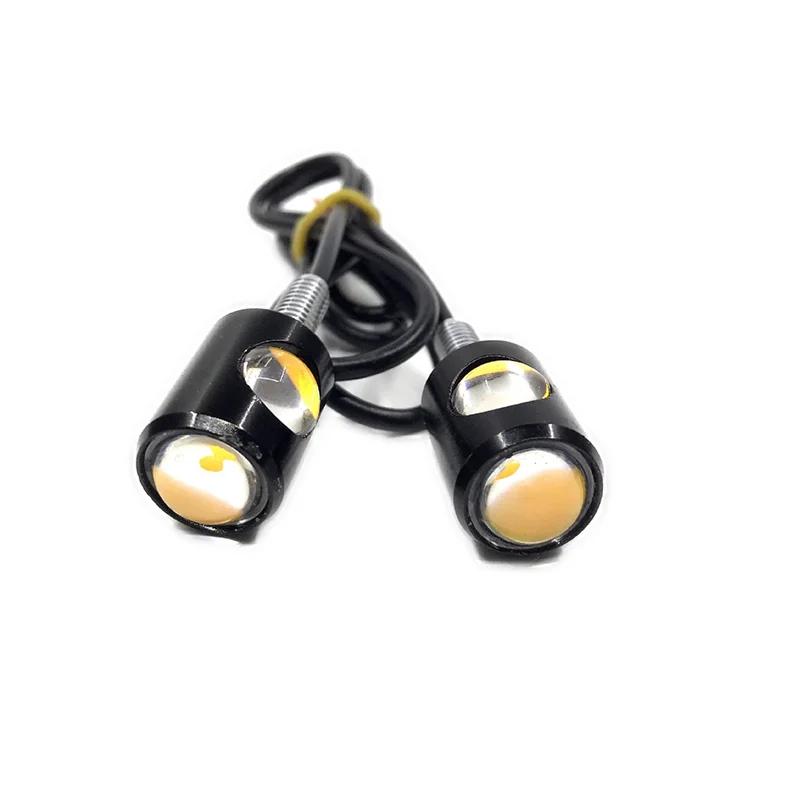 LED Motorcycle Signal Lamp Number License Plate Light Mini Turn Signal Eagle Eye Shape Tail Rear Light Brake Fog Lamp Bulb 2PCS
