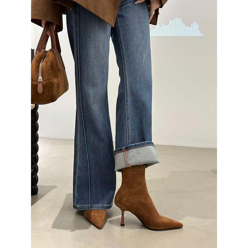 Pointed Short Boots Women's Autumn and Winter 2025 New Women's Boots Thin Heel Boots Short Boots Thin Boots Martin Boots High Heels