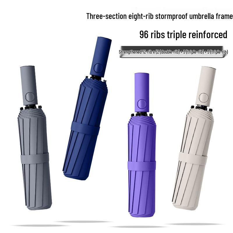 96-Rib XL Windproof Automatic Umbrella: Reinforced, UV Protected for Men & Women