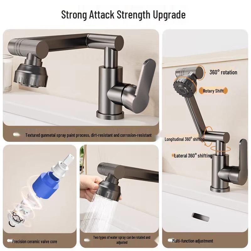Lucky Cat Hot & Cold Stainless Steel Faucet for Kitchen & Bathroom Sink
