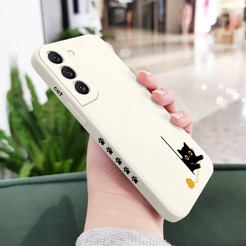 Custodia per Telefono Gatti nel Panico per Samsung Galaxy A37 A57 Copertura in Silicone Liquido