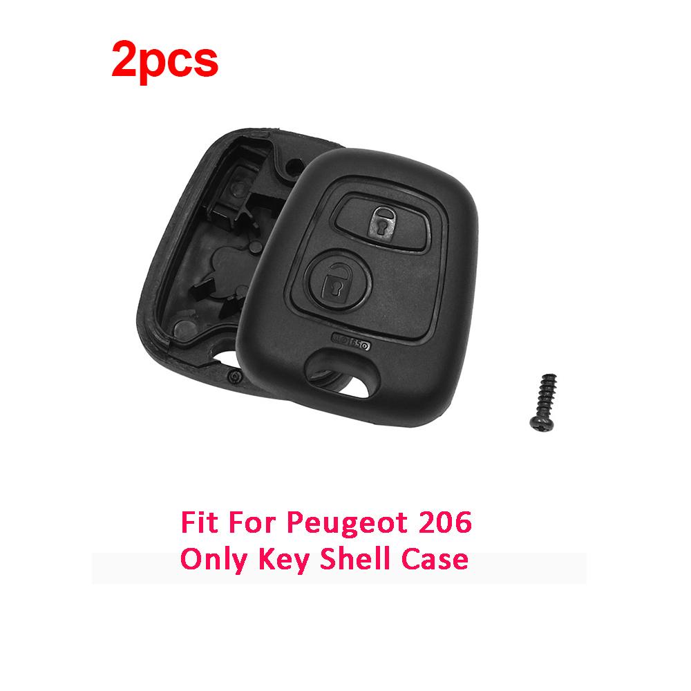 X Autohaux Auto 2 Buttons Uncut Insert Key Fob Case Remote Control Shell Car Accessories for Peugeot 106 107 206 207 306 307