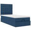 Ottoman Bed with Mattress Blue 90 x 190 cm Fabric