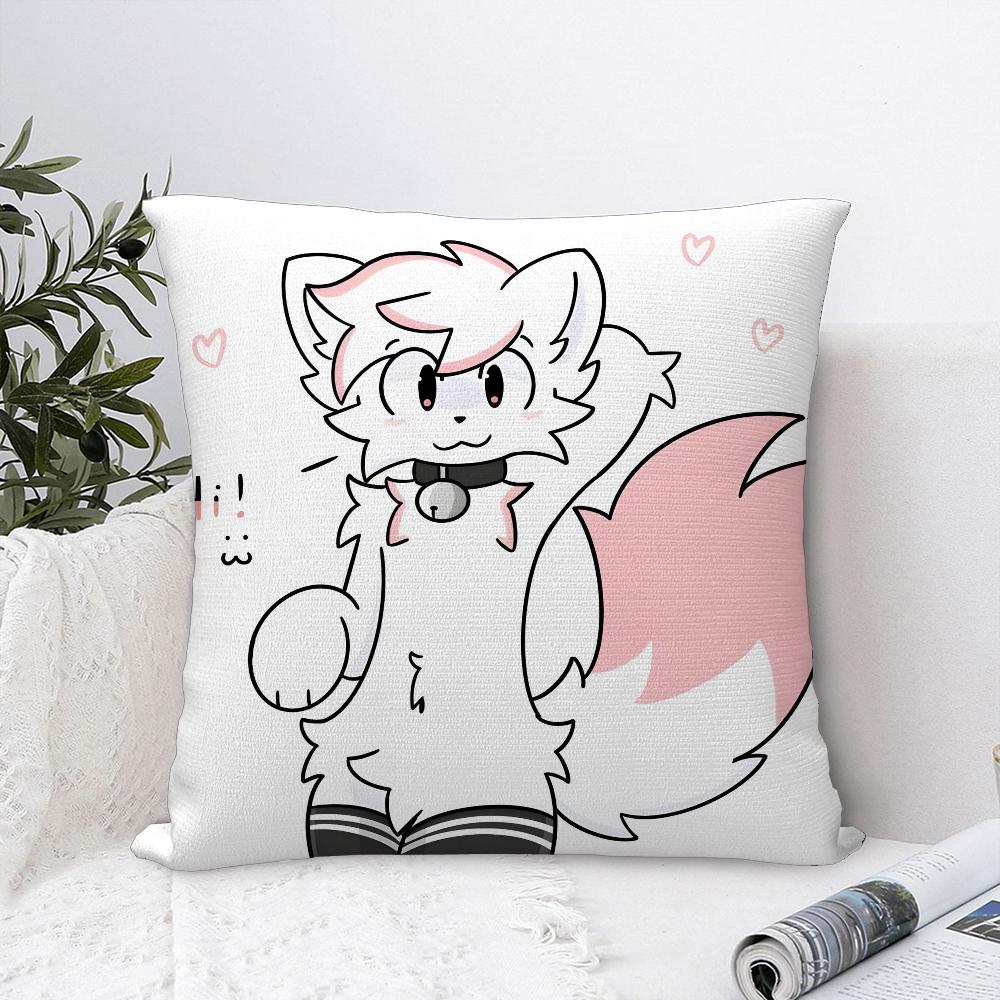 B-Boykisser Silly Cat Cute Pillow Case Plush Fabric Soft Pillowcase Double Sided Print Sofa Cushion Cover Throw Pillow Cover