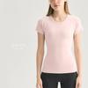 Summer Yoga Short-sleeved Running Sports T-shirt Women's Tight Yoga Clothes Top Professional Pilates Training Fitness Clothes