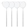 Heart-Shaped Anti-Fog Eyelash Extension Mirror - Stainless Steel, Anti-Curl Design