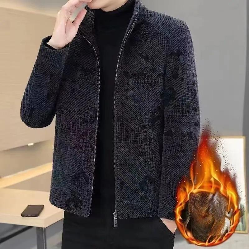 Men's Thick and Warm Woolen Coat for Autumn and Winter, Thick and Versatile High-end Casual Jacket for Men
