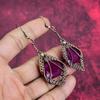 Faceted Kashmir Ruby Earring Copper Wire Wrapped Earring Kashmir Ruby Gemstone Jewelry Gifts for Friend Handmade Earring Copper Wire Jewelry