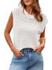 Women's Cap Sleeve Knit Sweater Vest Crew Neck Ribbed Summer Pullover Tank Top