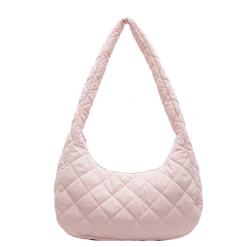 Weiche Oberfläche lässige Rauten-Umhängetasche Damen große Kapazität leichte Mode bestickter Faden Schultertasche Pendler vielseitige Tasche