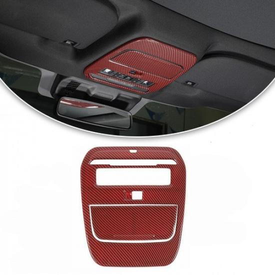 Red Carbon Roof Reading Light Lamp Decor Panel Trim Cover For Ford F-150 +