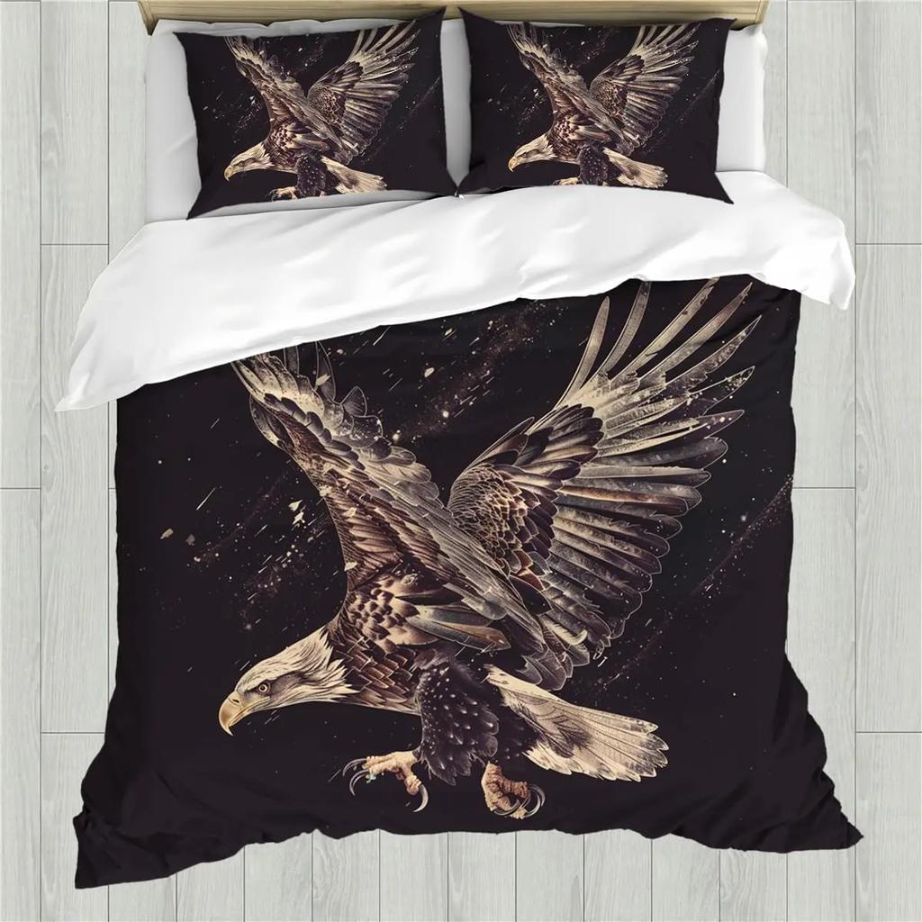 Eagle Duvet Cover Set Queen Size for Adults Animals Pattern Bedding Set Stylish Decorative Bird Comforter Cover