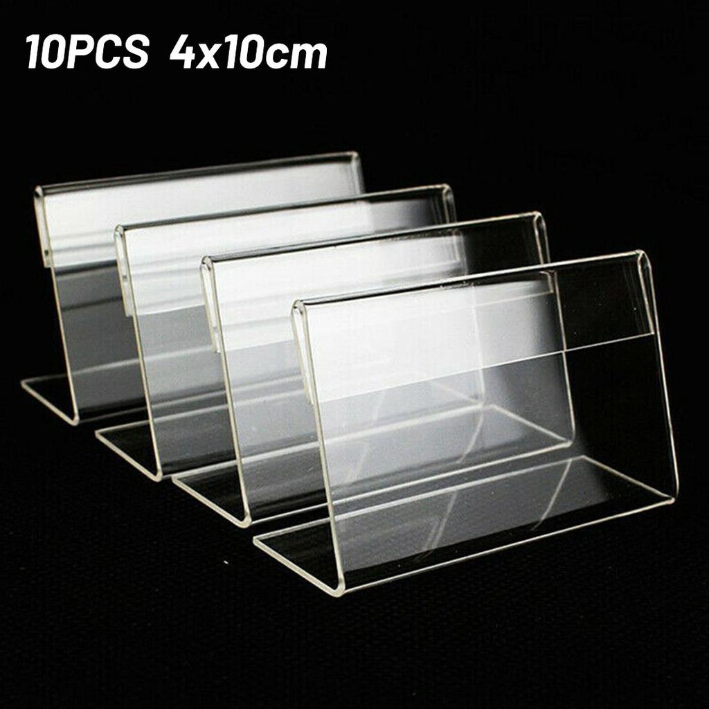 10/15pcs 4*10cm Acrylic Sign Display Stand  Business Card Label Label Stand