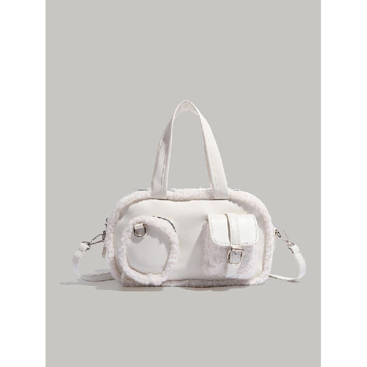 Осенняя Зимняя Новая Винтажная Сумка Женская Корейский Стиль Уменьшающая Возраст Замшевая Ручная Сумка Нишевая Женская Сумка на Одно Плечо Сумка Через Плечо Модная