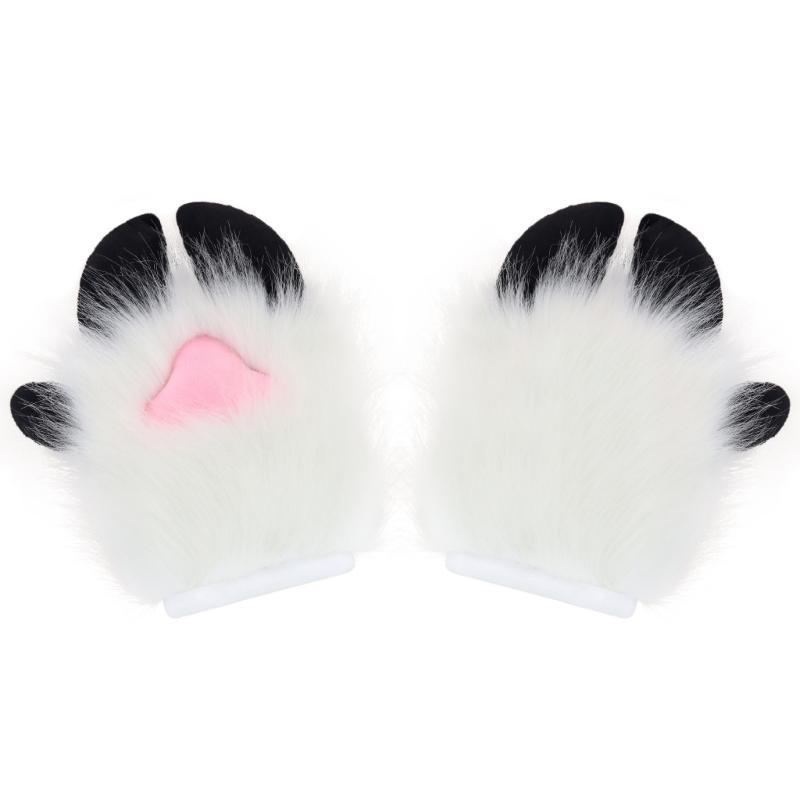 Anime Cosplay Furry Paws Gloves Soft Plush Costume Accessory For Role Playing And Themed Parties