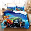 Blaze Monster Machines Theme Bedding Set 3 Pieces Kawaii Truck Print Quilt Cover Set Twin Full Queen King Size with Pillowcases
