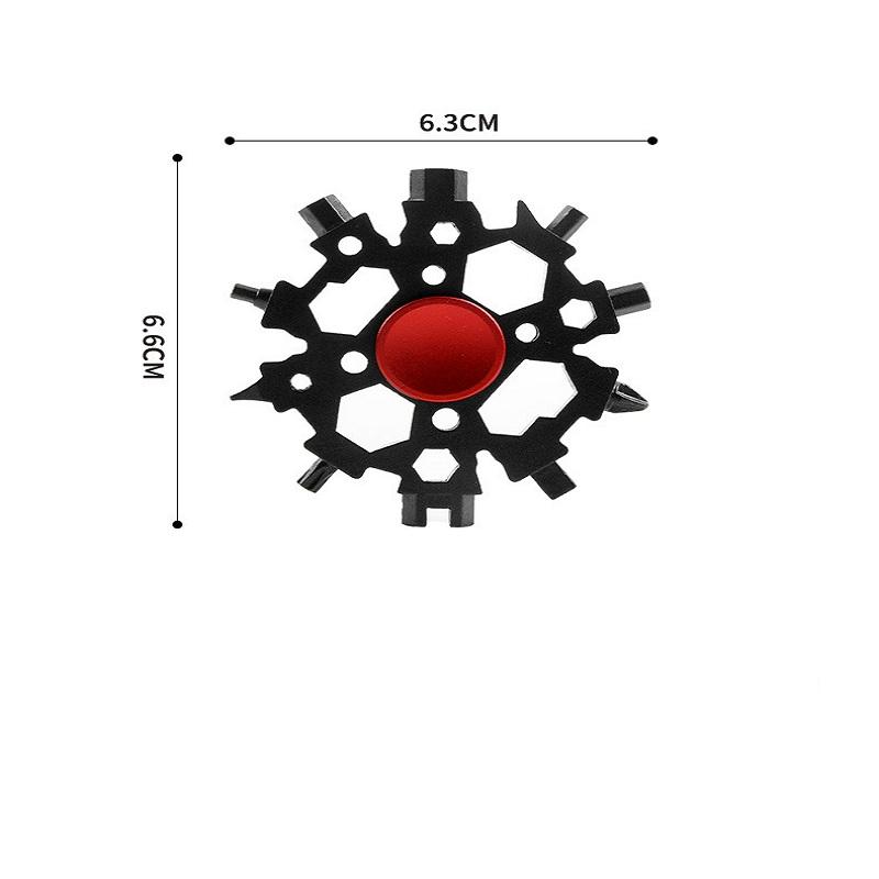 Multi Functional Snowflake Wrench Gyro Alloy Steel Portable Stainless Steel Hexagonal Mini 24 in One Finger Gyro Tool