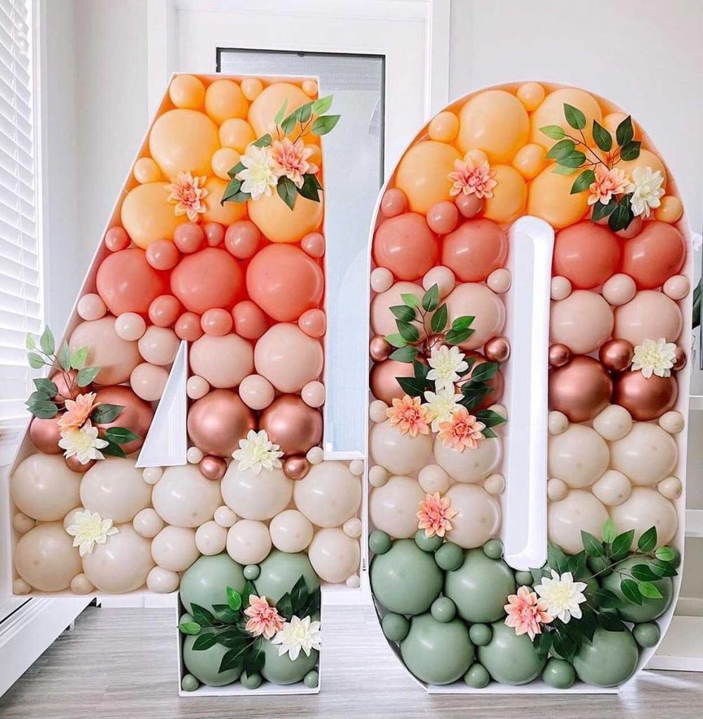 Birthday Figure Balloon Filling Box Large Number 1-9 Mosaic Balloon Frame Foam Cardboard For Birthday Party Anniversary Decor