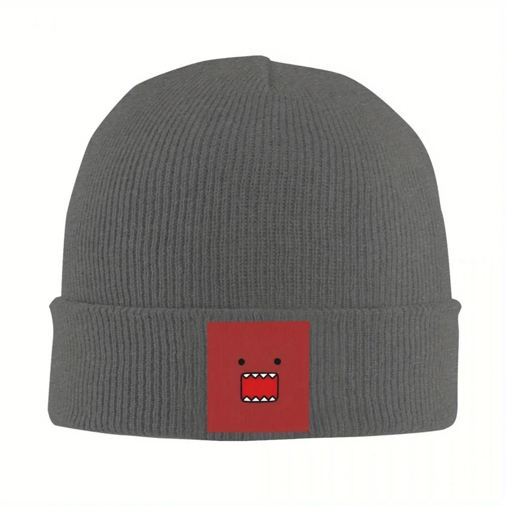 New Domo Kun Doll Bonnet Hats Red Knitted Hat Unisex Adult Cool Head Wrap Beanie Hats Spring Outdoor Printed Cap