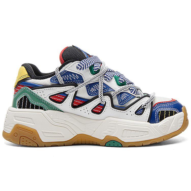 Kappa Color Block Spliced Deconstructed Thick Sole Low Top Sneakers Unisex sneakers White Blue Red K0DZ5CS21-012